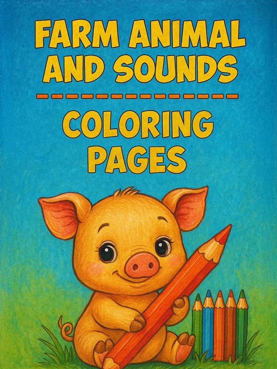 Farm Animal and Sounds Coloring Pages